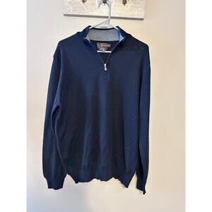 Black & Brown 1826 Men's Merino Wool Quarter Zip Sweater